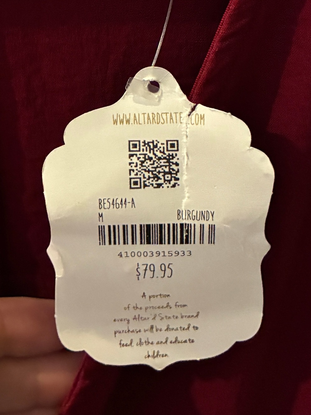 Altar’d State Wrap-Style Burgundy Ruffle Dress - Picture 4 of 4